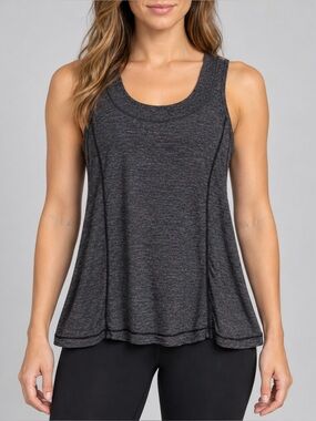 Lululemon Run: Back On Track Ruffle Back Tank Top - Charcoal Grey